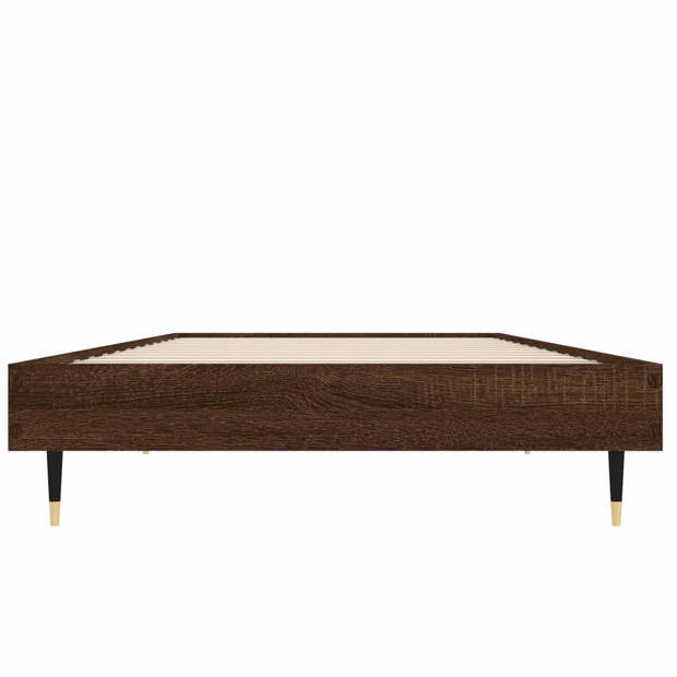 vidaXL Bedframe bewerkt hout bruin eikenkleur 75x190 cm