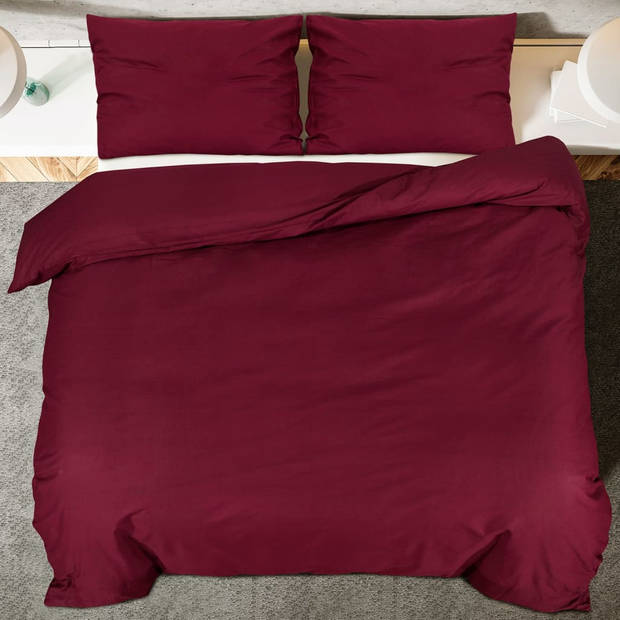 vidaXL Dekbedovertrekset lichtgewicht 220x240 cm microvezel bordeaux