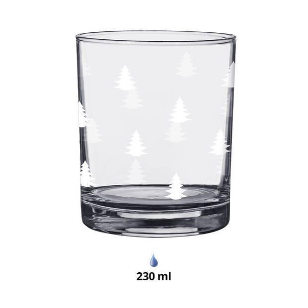 HAES DECO - Waterglas, Drinkglas set van 4 glazen - inhoud glas 230 ml / Ø 7x9 cm