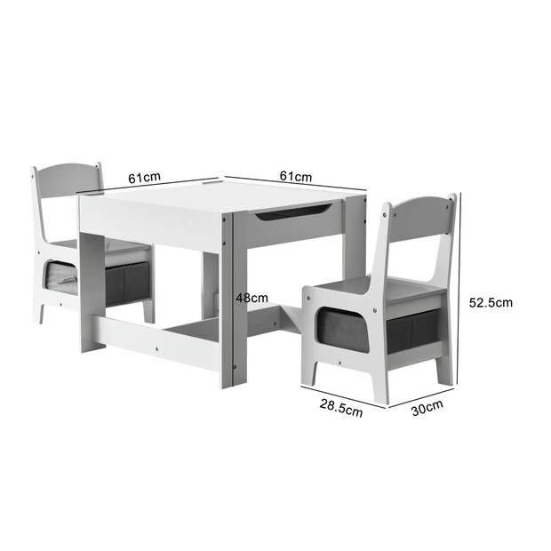 Kindertafel met 2 stoeltjes - speeltafel - tekentafel - bouwtafel kinderen