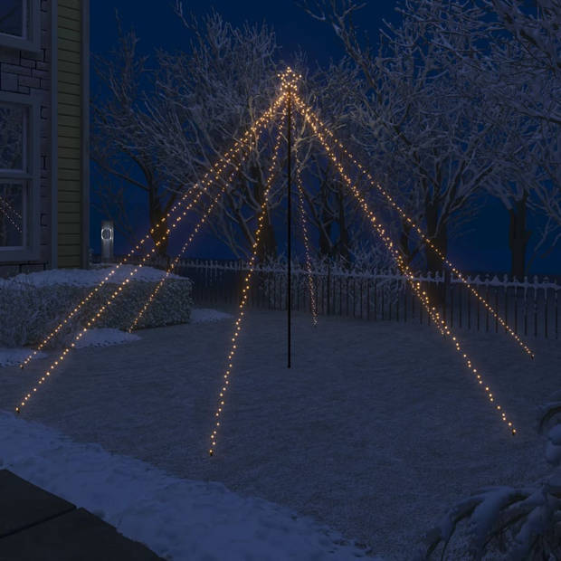 The Living Store Kerstboomverlichting - Watervalontwerp - 576 LEDs - 8 snoeren - Warmwit - 3.7m snoerlengte - 3.6m