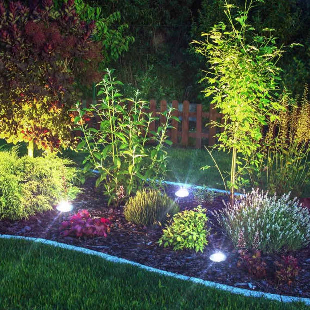 Disk Lights - 4 stuks LED solar tuinverlichting - grondlampen voor buiten - tot 8u lichtsterkte - padverlichting 11,5 cm