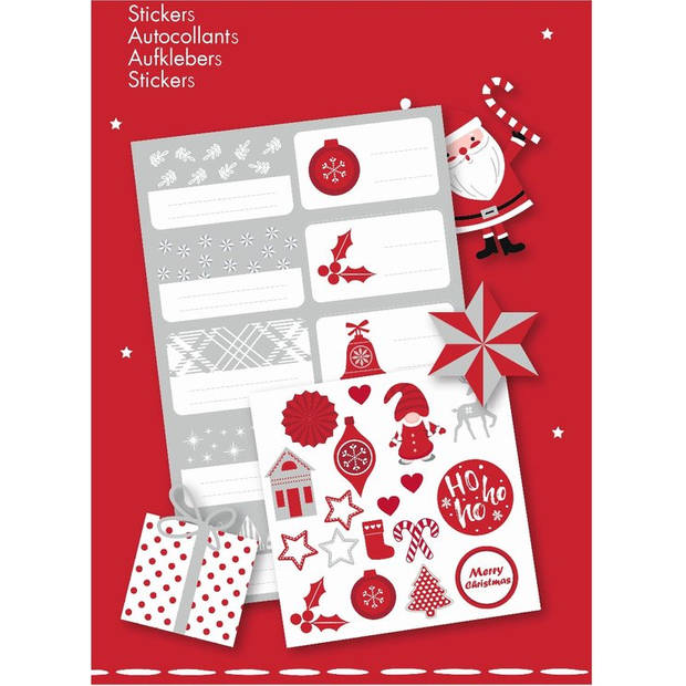 WINTER GARDEN - kerstpapier assortiment cadeaupapier voor kerst - 2 meter x 70 cm - 10 rollen - inclusief labels