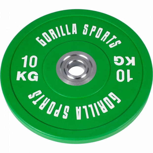 Gorilla Sports Olympische Halterset 140 kg - Gewichten met halterstang - Incl veersluitingen