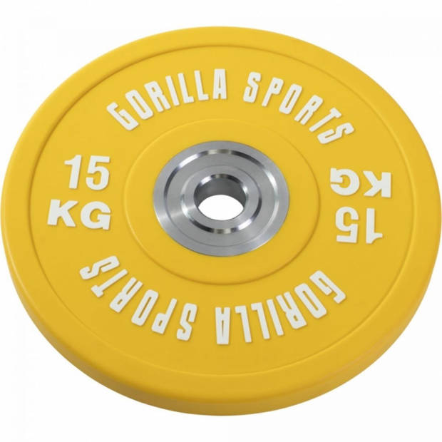 Gorilla Sports Olympische Halterset 140 kg - Gewichten met halterstang - Incl veersluitingen