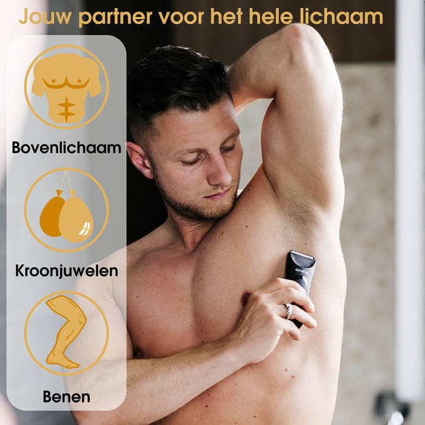 Gruttz Bodygroomer Mannen v3 - Body Trimmer - Gemaakt voor Schaamstreek - Inclusief Travelbag