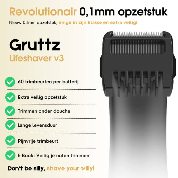 Gruttz Bodygroomer Mannen v3 - Body Trimmer - Gemaakt voor Schaamstreek - Inclusief Travelbag