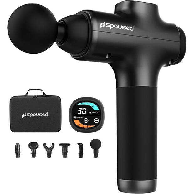 Spoused Massage Gun PRO - Sport en Relax Massage Apparaat - Professioneel Massage Pistool - Zwart Massagegun