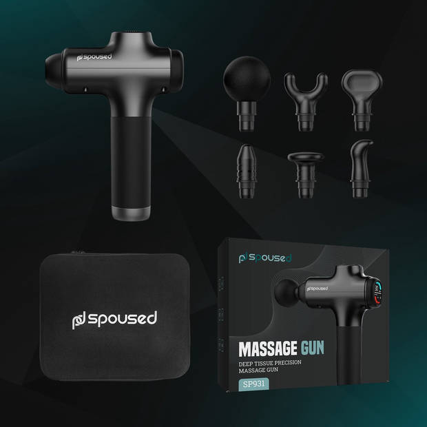 Spoused Massage Gun PRO - Sport en Relax Massage Apparaat - Professioneel Massage Pistool - Zwart Massagegun