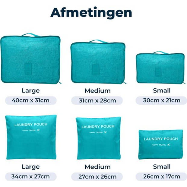 Pathsail® Packing Cubes Set 6-Delig - Bagage Organizers - Koffer organizer set