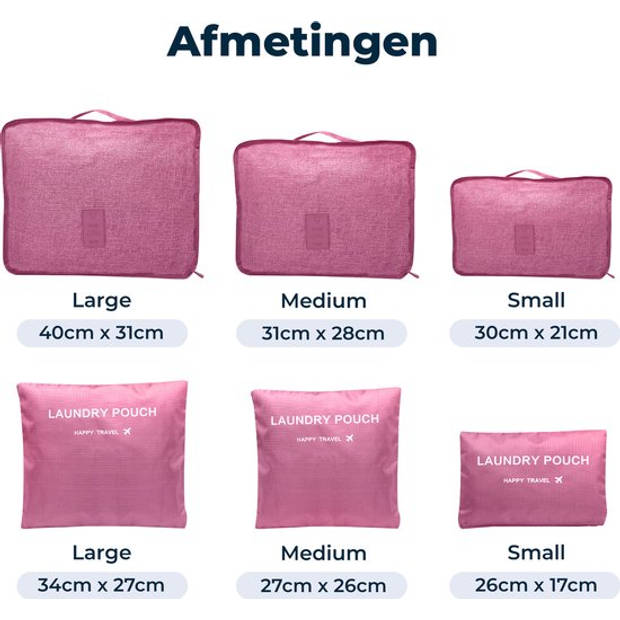 Pathsail® Packing Cubes Set 6-Delig - Bagage Organizers - Koffer organizer set