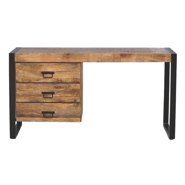 Bureau Nicko 145cm industrieel duurzaam massief mangohout