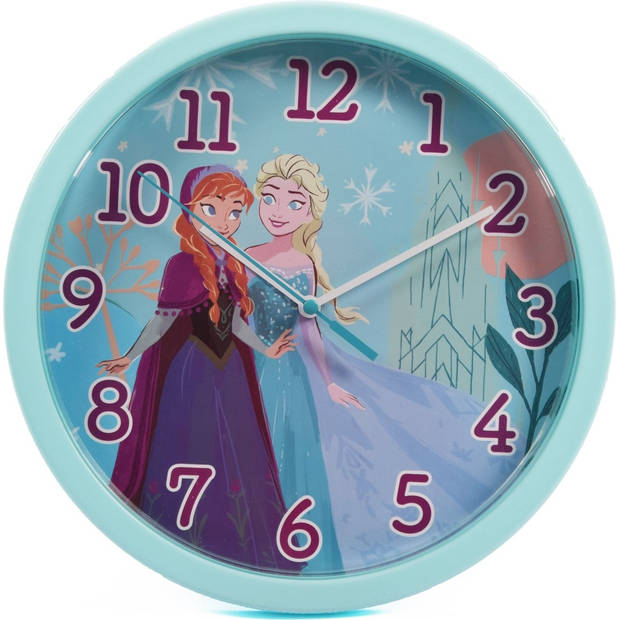 Disney Frozen - Wandklok voor kinderen Anna en Elsa 25 cm Frozen Anna Elsa wandklok - roze/paars