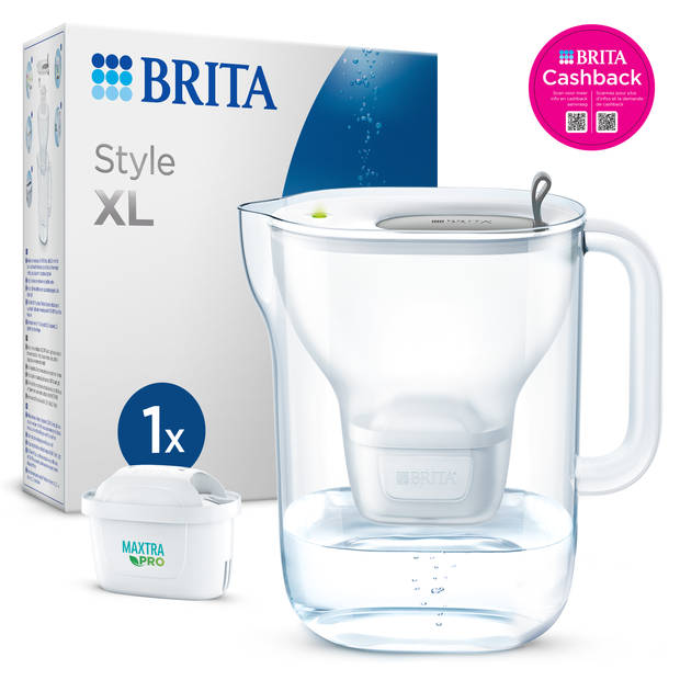 BRITA Waterfilterkan Style XL 3,6L Grijs incl. 1 MAXTRA PRO Waterfilter