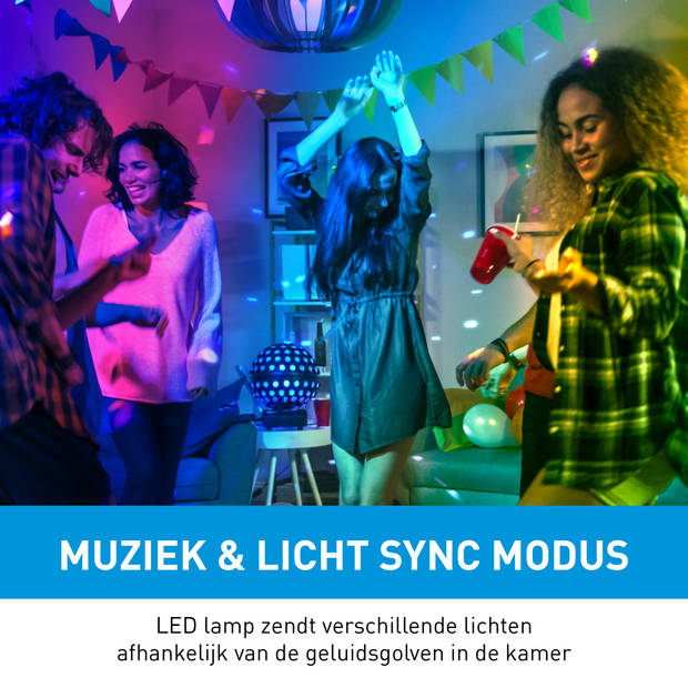 Grundig LED Staande Lamp - Vloerlamp 140cm - Dimbaar RGBW en Wit Licht - Incl. Afstandsbediening en Muziek Sensor