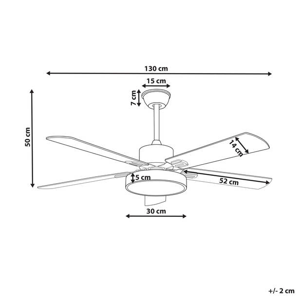 Beliani HOBBLE - Plafondlamp met ventilator-Grijs-IJzer