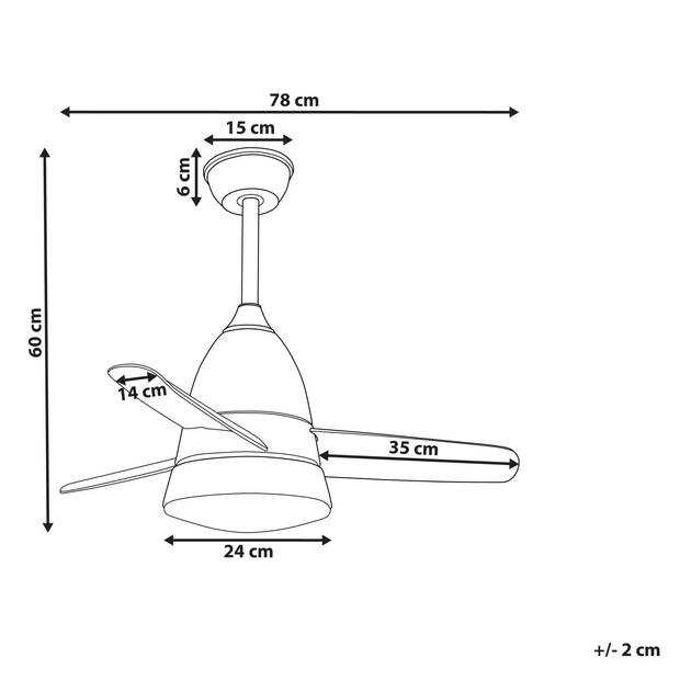 Beliani STRAWBERRY - Plafondlamp met ventilator-Multicolor-IJzer