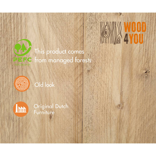 Wood4you - Hoekbureau - Memphis - Industrial wood - hout - 200/160 200/160 Hout - Werkbureau