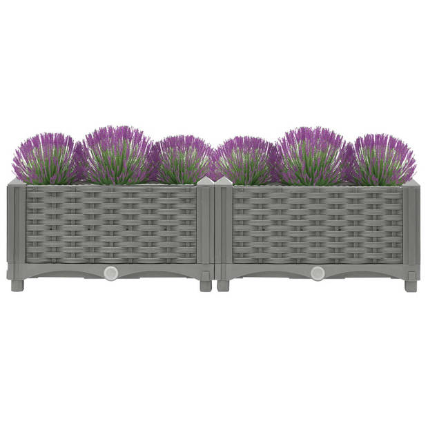 vidaXL Plantenbak verhoogd 80x40x23 cm polypropeen