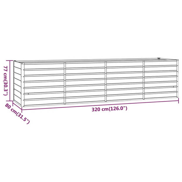 vidaXL Plantenbak verhoogd 320x80x77 cm cortenstaal roestig