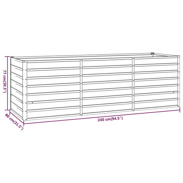 vidaXL Plantenbak verhoogd 240x80x77 cm cortenstaal roestig