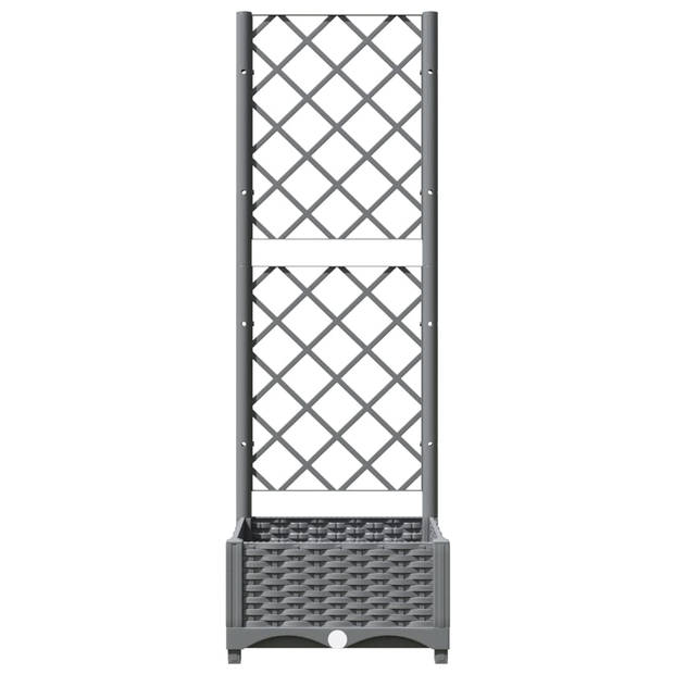 vidaXL Plantenbak met latwerk 40x40x121,5 cm polypropeen