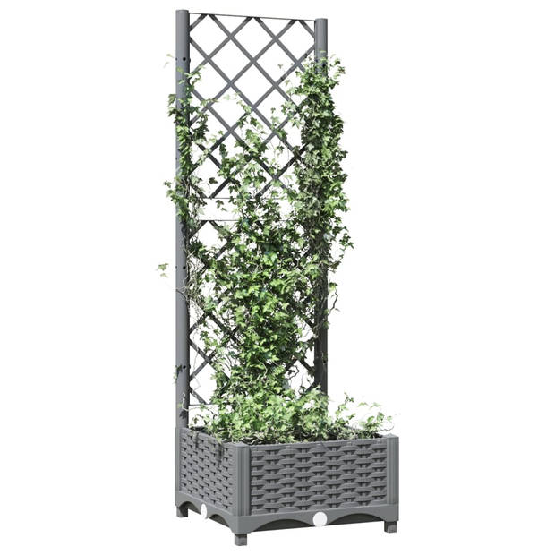 vidaXL Plantenbak met latwerk 40x40x121,5 cm polypropeen