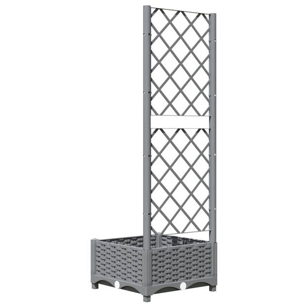 vidaXL Plantenbak met latwerk 40x40x121,5 cm polypropeen