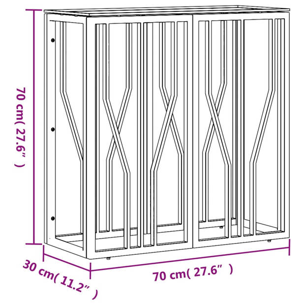 vidaXL Wandtafel 70x30x70 cm roestvrij staal en glas goudkleurig