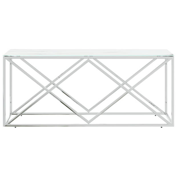 vidaXL Salontafel 110x45x45 cm roestvrij staal en glas