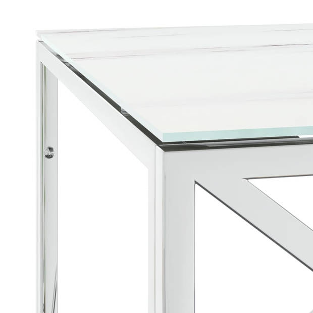 vidaXL Salontafel 110x45x45 cm roestvrij staal en glas