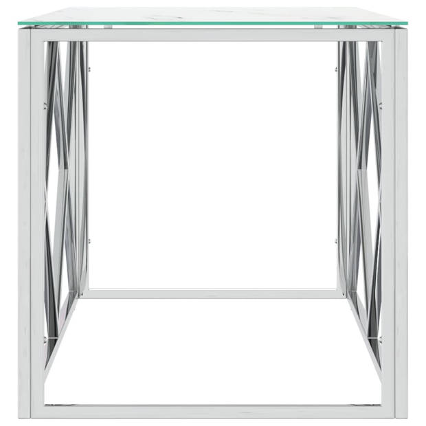 vidaXL Salontafel 110x45x45 cm roestvrij staal en glas