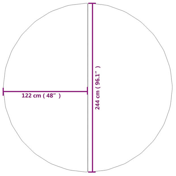 vidaXL Zwembadgrondzeil Ø244 cm polyester geotextiel lichtgrijs