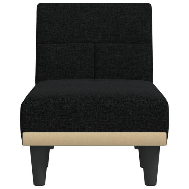 The Living Store Verstelbare Chaise Longue - Zwart - 55 x 140 x 70 cm - Comfortabele en Stabiele Ligstoel