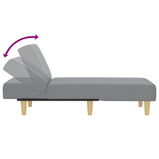 The Living Store verstelbare chaise longue - lichtgrijs - 55x155x33cm - ademend en duurzaam