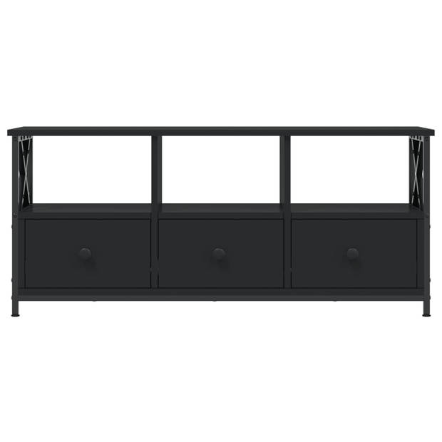 vidaXL Tv-meubel 102x33x45 cm bewerkt hout en ijzer zwart