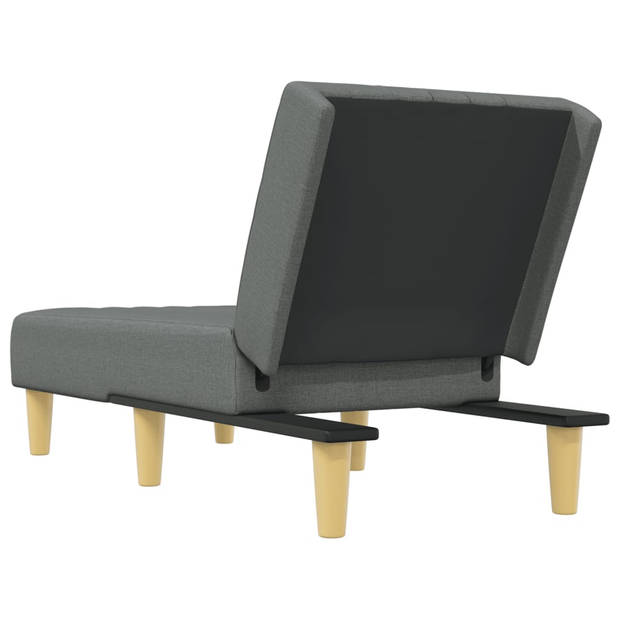 The Living Store Chaise Longue - Verstelbaar - Donkergrijs - 55x140x70cm - Comfortabele zitervaring