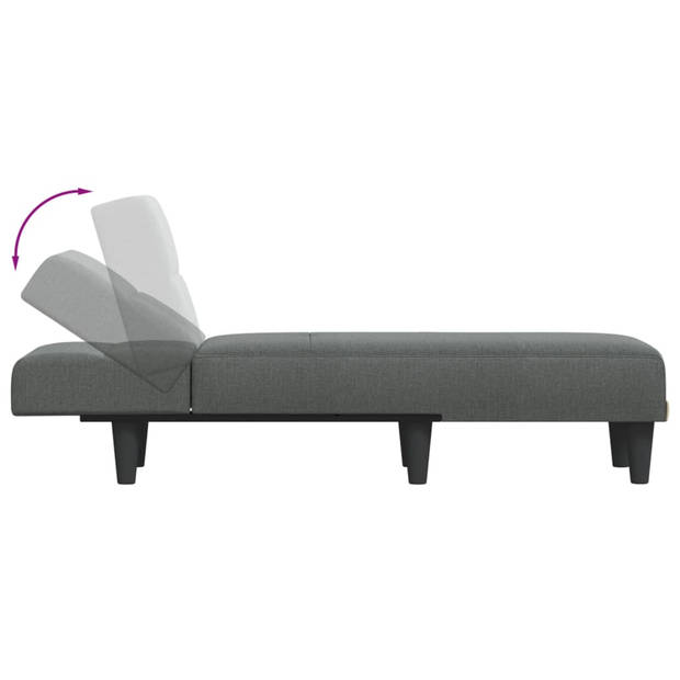 The Living Store Verstelbare Chaise Longue - Donkergrijs - Multifunctioneel - 55 x 140 x 70 cm - Elegant design