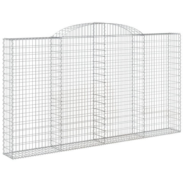 The Living Store Schanskorf Gabion 300x30x160/180 cm - Decoratieve tuinbarrière - Gegalvaniseerd ijzer