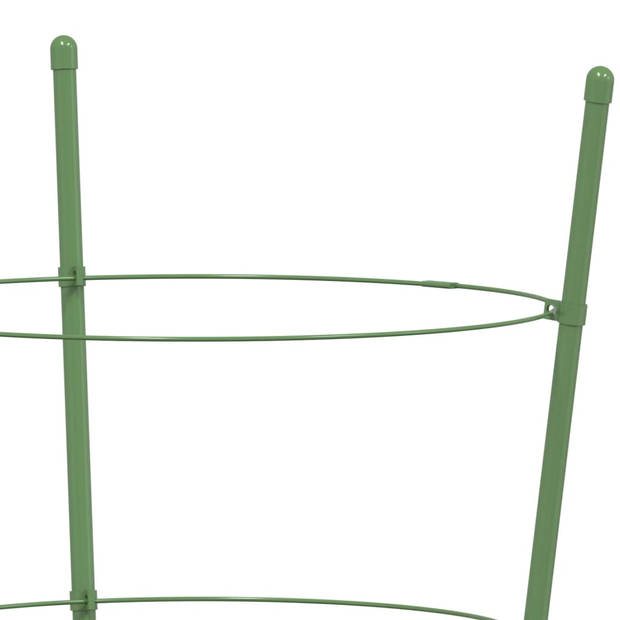 vidaXL Plantensteunen 5 st met 3 ringen 60 cm staal groen