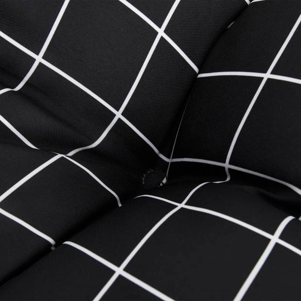 vidaXL Palletkussen ruitpatroon 50x50x12 cm stof zwart