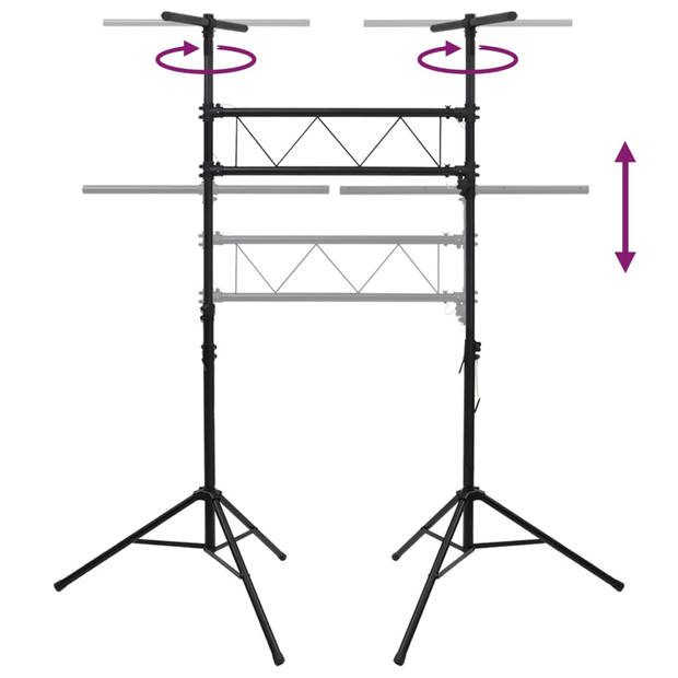 vidaXL Lichtstatief 238x115x(180-300) cm staal