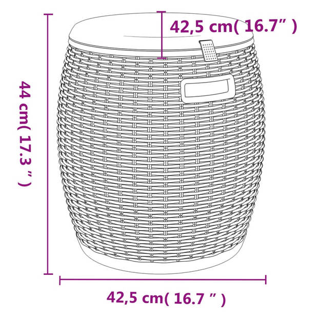 vidaXL Tuinbox 4-in-1 polypropeen zwart