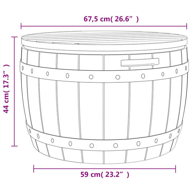 vidaXL Tuinbox 3-in-1 polypropeen lichtbruin