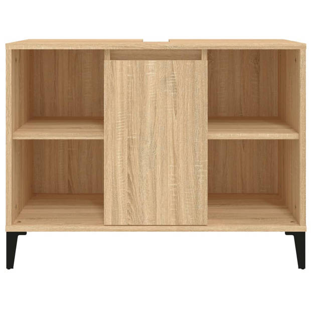 The Living Store Wastafelkast Badkaast - 80 x 33 x 60 cm - Sonoma Eiken