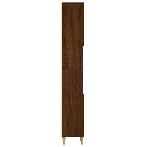 vidaXL Badkamerkast 30x30x190 cm bewerkt hout bruin eikenkleur