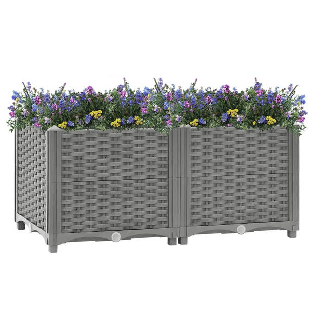 vidaXL Plantenbak verhoogd 80x40x38 cm polypropeen