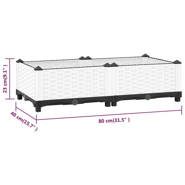 vidaXL Plantenbak verhoogd 80x40x23 cm polypropeen