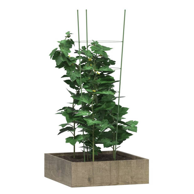 The Living Store Plantensteunen Groen - 30/28/26/22 x 90 cm - Sterk staal - Ondersteunt verschillende klimplanten -