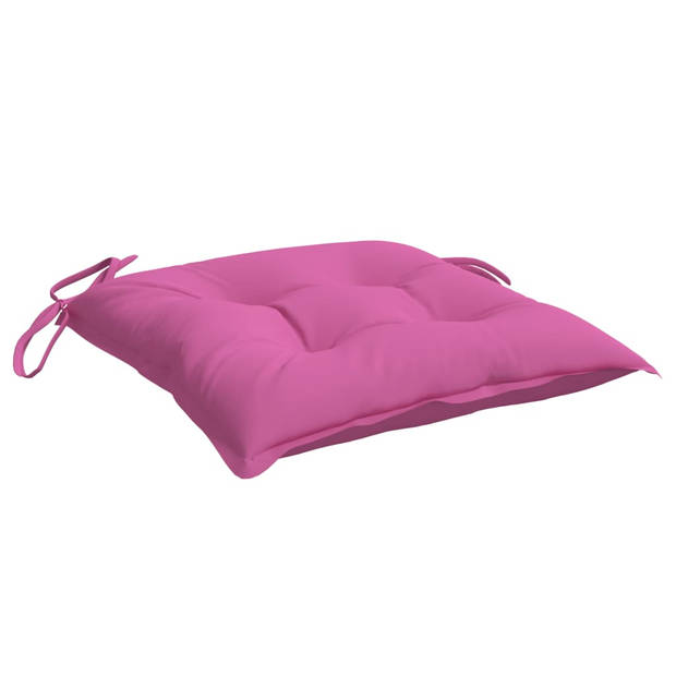 vidaXL Stoelkussens 4 st 50x50x7 cm oxford stof roze